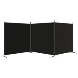 Berkfield 3-Panel Room Divider Black 525X180 Cm Fabric - thumbnail 4