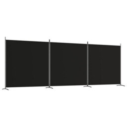 Berkfield 3-Panel Room Divider Black 525X180 Cm Fabric - thumbnail 2