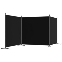 Berkfield 3-Panel Room Divider Black 525X180 Cm Fabric - thumbnail 5