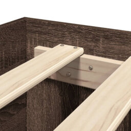 Berkfield Bed Frame Without Mattress Brown Oak 140X200 Cm Engineered Wood - thumbnail 8