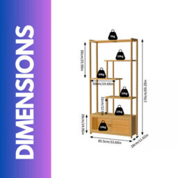 BMBO Wooden Bookcase Storage Cabinet Open Shelving Unit Brown - thumbnail 8