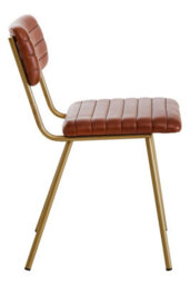 Orsina Tan Leather Dining Chair, Sturdy Dining Room Chair, Leather Effect Accent Chair For Home, Office - thumbnail 3