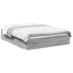 Berkfield Bed Frame With Drawers Without Mattress Grey Sonoma 140X200 Cm - thumbnail 2