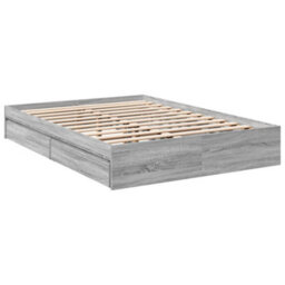 Berkfield Bed Frame With Drawers Without Mattress Grey Sonoma 140X200 Cm - thumbnail 3