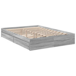 Berkfield Bed Frame With Drawers Without Mattress Grey Sonoma 140X200 Cm - thumbnail 6