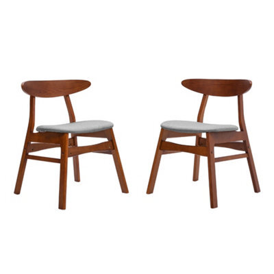 Darphe Set Of 2 Dining Chairs With Walnut Wooden Legs - image 1