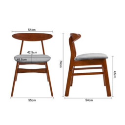 Darphe Set Of 2 Dining Chairs With Walnut Wooden Legs - thumbnail 2