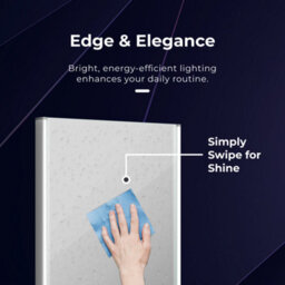 Ibathuk Glowvia Wall Mounted Led Illuminated Mirror, Modern Mirror For Bathroom With Touch Sensor & Demister Pad, 600 X 800mm - thumbnail 2
