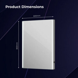 Ibathuk Glowvia Wall Mounted Led Illuminated Mirror, Modern Mirror For Bathroom With Touch Sensor & Demister Pad, 600 X 800mm - thumbnail 4