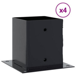 Walplus Post Bases Square 4 Pcs Anthracite 121X121 mm Powder-Coated Steel - thumbnail 2