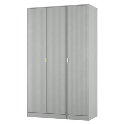 Imola Ready Assembled Contemporary Matt Grey Tall Triple Wardrobe (H)1960mm (W)1108mm (D)530mm - image 1