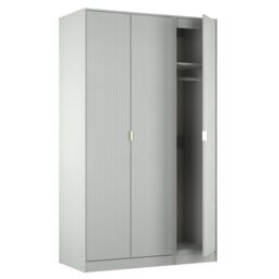 Imola Ready Assembled Contemporary Matt Grey Tall Triple Wardrobe (H)1960mm (W)1108mm (D)530mm - thumbnail 4
