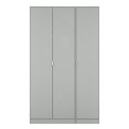 Imola Ready Assembled Contemporary Matt Grey Tall Triple Wardrobe (H)1960mm (W)1108mm (D)530mm - thumbnail 2