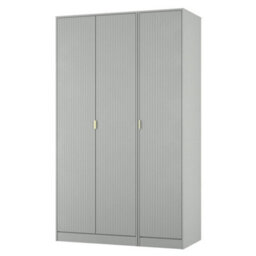 Imola Ready Assembled Contemporary Matt Grey Tall Triple Wardrobe (H)1960mm (W)1108mm (D)530mm - thumbnail 1