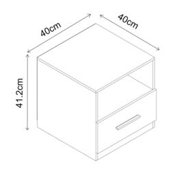 Hadwell Matt White & Natural Oak Effect 1 Drawer Bedside Table (H)412mm (W)400mm (D)400mm - thumbnail 7
