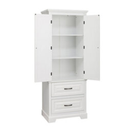 Teamson Home Tall Linen Tower Cabinet With 2 Doors, 2 Drawers & Shelves - thumbnail 5