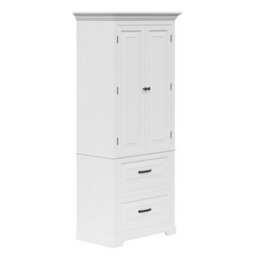 Teamson Home Tall Linen Tower Cabinet With 2 Doors, 2 Drawers & Shelves - thumbnail 4