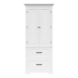 Teamson Home Tall Linen Tower Cabinet With 2 Doors, 2 Drawers & Shelves - thumbnail 2