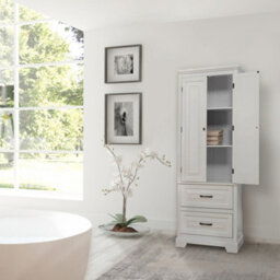 Teamson Home Tall Linen Tower Cabinet With 2 Doors, 2 Drawers & Shelves - thumbnail 3