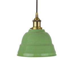 Mint Green Lincoln Painted Dome Pendant Light With Matt Antique Brass Lamp Holder And Black Round Cable - Se Home - thumbnail 1
