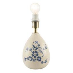 Happy Homewares Hand Painted Blue Floral Themed Ceramic Table Lamp Base With Switch - thumbnail 2