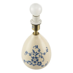 Happy Homewares Hand Painted Blue Floral Themed Ceramic Table Lamp Base With Switch - thumbnail 3