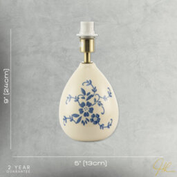 Happy Homewares Hand Painted Blue Floral Themed Ceramic Table Lamp Base With Switch - thumbnail 7