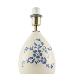 Happy Homewares Hand Painted Blue Floral Themed Ceramic Table Lamp Base With Switch - thumbnail 4