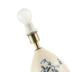 Happy Homewares Hand Painted Blue Floral Themed Ceramic Table Lamp Base With Switch - thumbnail 5