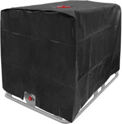 Water Tank Cover, Ibc Cover For 1000L Tank, Dustproof, Uv Resistant, Rainproof, 120X100X116Cm (Black) - thumbnail 1
