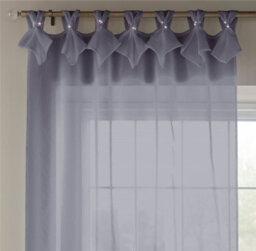 Luxury Living Linen Look Voile Tab Top Curtain Pair 147Cm X 274Cm Silver - thumbnail 4