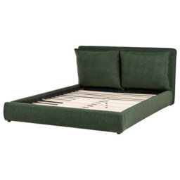 Beliani Bed Fabric Bajonna 160 X 200 Cm (Eu King Size) Dark Green - thumbnail 4