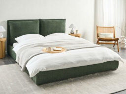 Beliani Bed Fabric Bajonna 160 X 200 Cm (Eu King Size) Dark Green - thumbnail 2