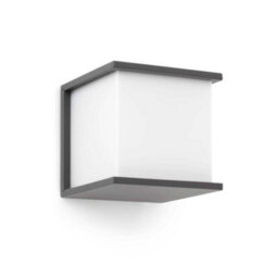 Luminosa Lighting Luminosa Kubick 1 Light Outdoor Wall Light Dark Grey Ip44, E27 - thumbnail 1