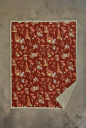 Deyongs Autumnal Woodland Throw Rust Sherpa Lined Woodland Animal Blanket 130X170Cm - thumbnail 2