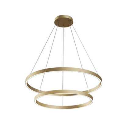 Luminosa Lighting Luminosa Modern Rim Integrated Led Brass 2 Tier Circular Pendant Ceiling Light - image 1