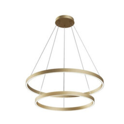 Luminosa Lighting Luminosa Modern Rim Integrated Led Brass 2 Tier Circular Pendant Ceiling Light - thumbnail 1