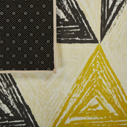Beliani Scandi Geometric Area Rug Grey And Yellow 140 X 200 Cm Low Pile - thumbnail 5