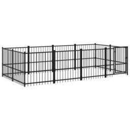Vidaxl Outdoor Dog Kennel Steel 7.51 M² - thumbnail 2