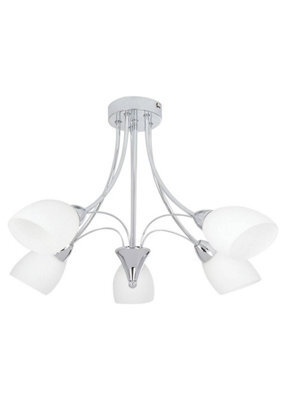 Pagazzi Lighting Pagazzi Oxford 5 Light Semi Flush Ceiling Light Polished Chrome - image 1