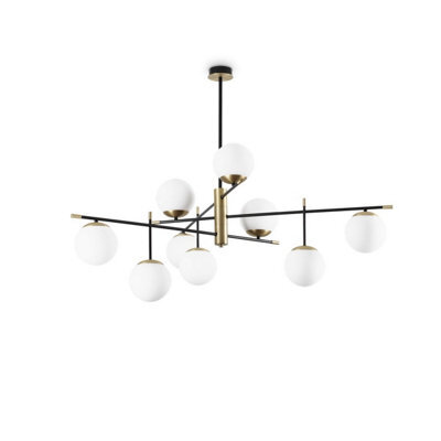 Ideal Lux Gourmet 9 Light Globe Multi Arm Semi Flush Ceiling Lamp Black - image 1
