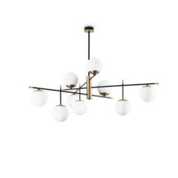 Ideal Lux Gourmet 9 Light Globe Multi Arm Semi Flush Ceiling Lamp Black - thumbnail 1