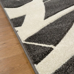 Modern Optical 3D Charcoal Easy To Clean Abstract Rug For Dining Room-80Cm X 150Cm - thumbnail 5
