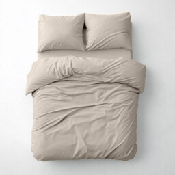 Where Saints Go Ltd Duvet Cover & Pillowcase Set - Natural Stone - Washed Cotton - Double