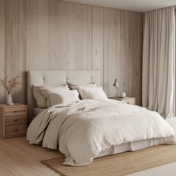 Where Saints Go Ltd Duvet Cover & Pillowcase Set - Natural Stone - Washed Cotton - Double - thumbnail 3