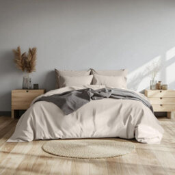 Where Saints Go Ltd Duvet Cover & Pillowcase Set - Natural Stone - Washed Cotton - Double - thumbnail 4