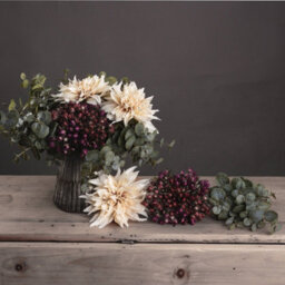 Wyld Haus Set Of 3 Artificial Blush Dahlia Stems, Lifelike Faux Flowers For Vases And Bouquets - thumbnail 4
