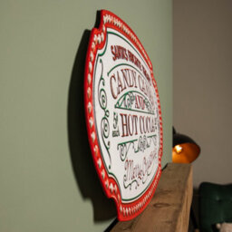 Samuel Alexander 62Cm Red And White Christmas Candy Canes Metal Sign Decoration - thumbnail 3