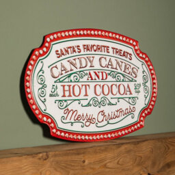 Samuel Alexander 62Cm Red And White Christmas Candy Canes Metal Sign Decoration - thumbnail 4