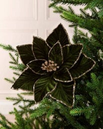 Werchristmas Sage Green Velvet Artificial Poinsettia Flower, 30 Cm - thumbnail 2